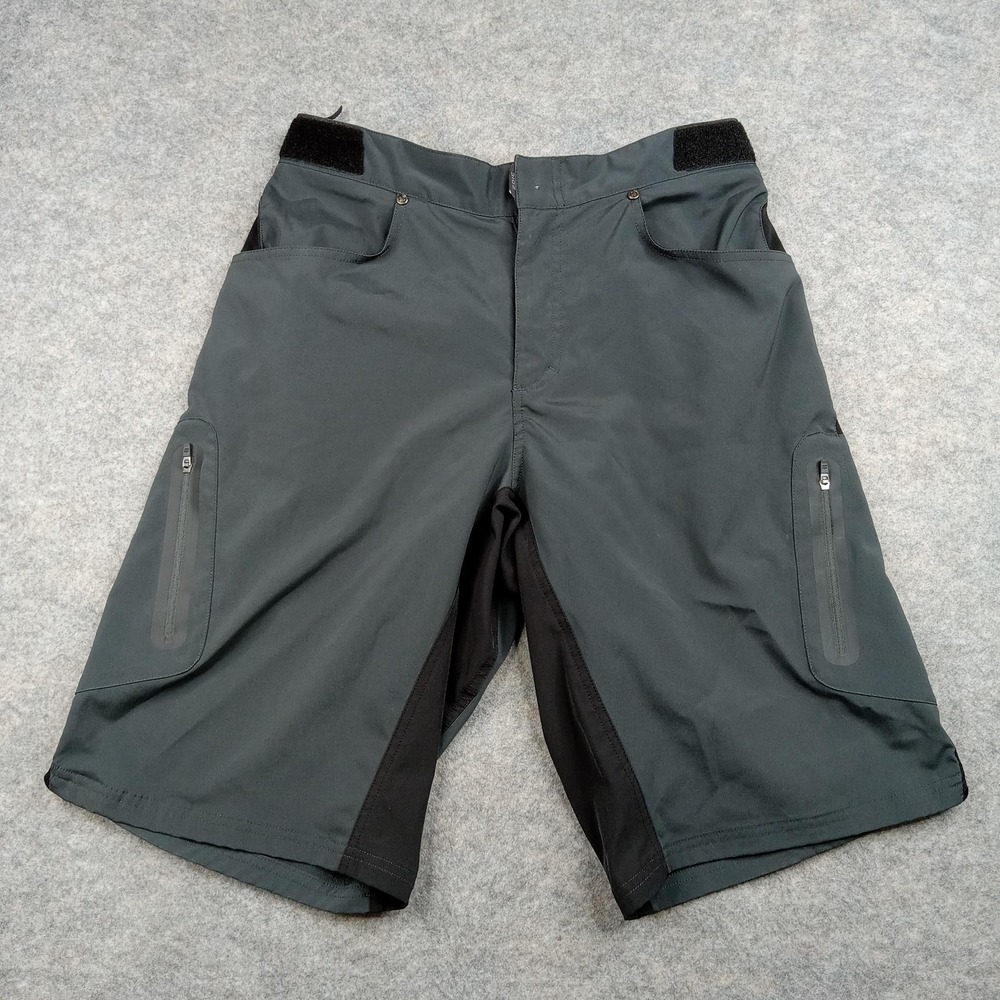 Zoic Shorts Mens Large Gray Mountain Bike MTB Baggy Cycling Zip‎ Pockets Riding*